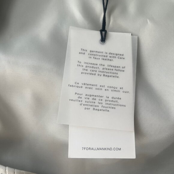 NWT 7 For All Mankind Vegan Leather Corset Vest Wide Leg Pant Set Beige Gray, L - Picture 7 of 9